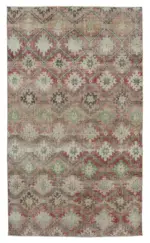 Damalı Modern Dizayn Geometrik Multi Renk Pamuk Üstü Yün El Dokuma Halı-181x313