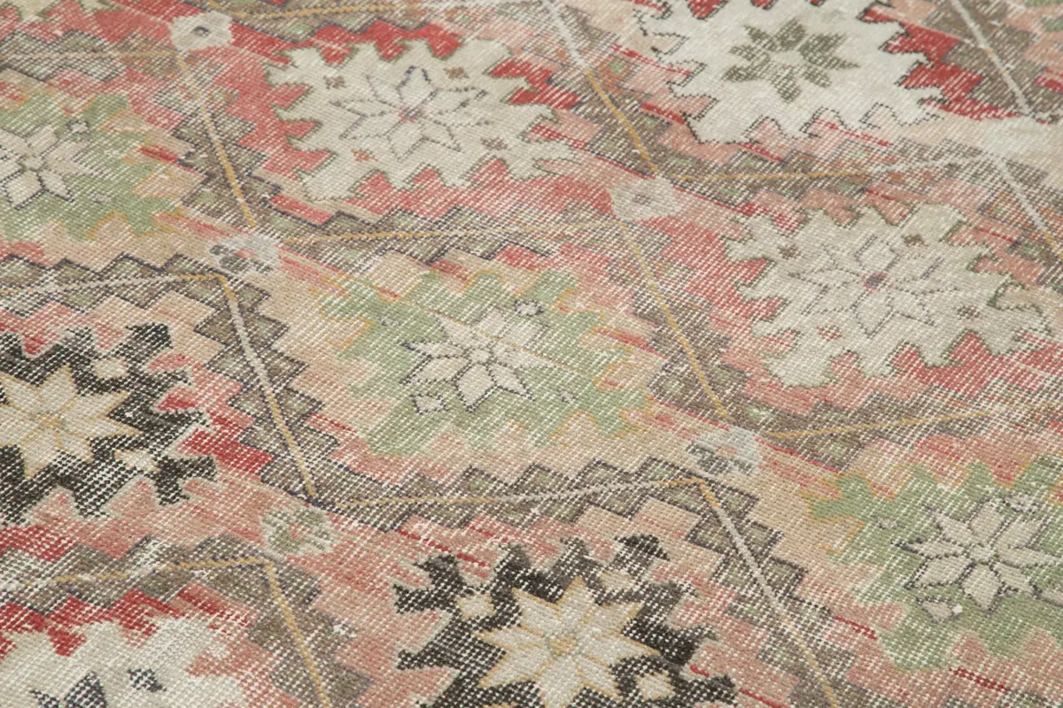 Damalı Modern Dizayn Geometrik Multi Renk Pamuk Üstü Yün El Dokuma Halı-181x313 - Görsel 5