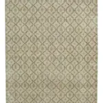 Damalı Modern Dizayn Geometrik Bej Pamuk Üstü Yün El Dokuma Halı-170x273