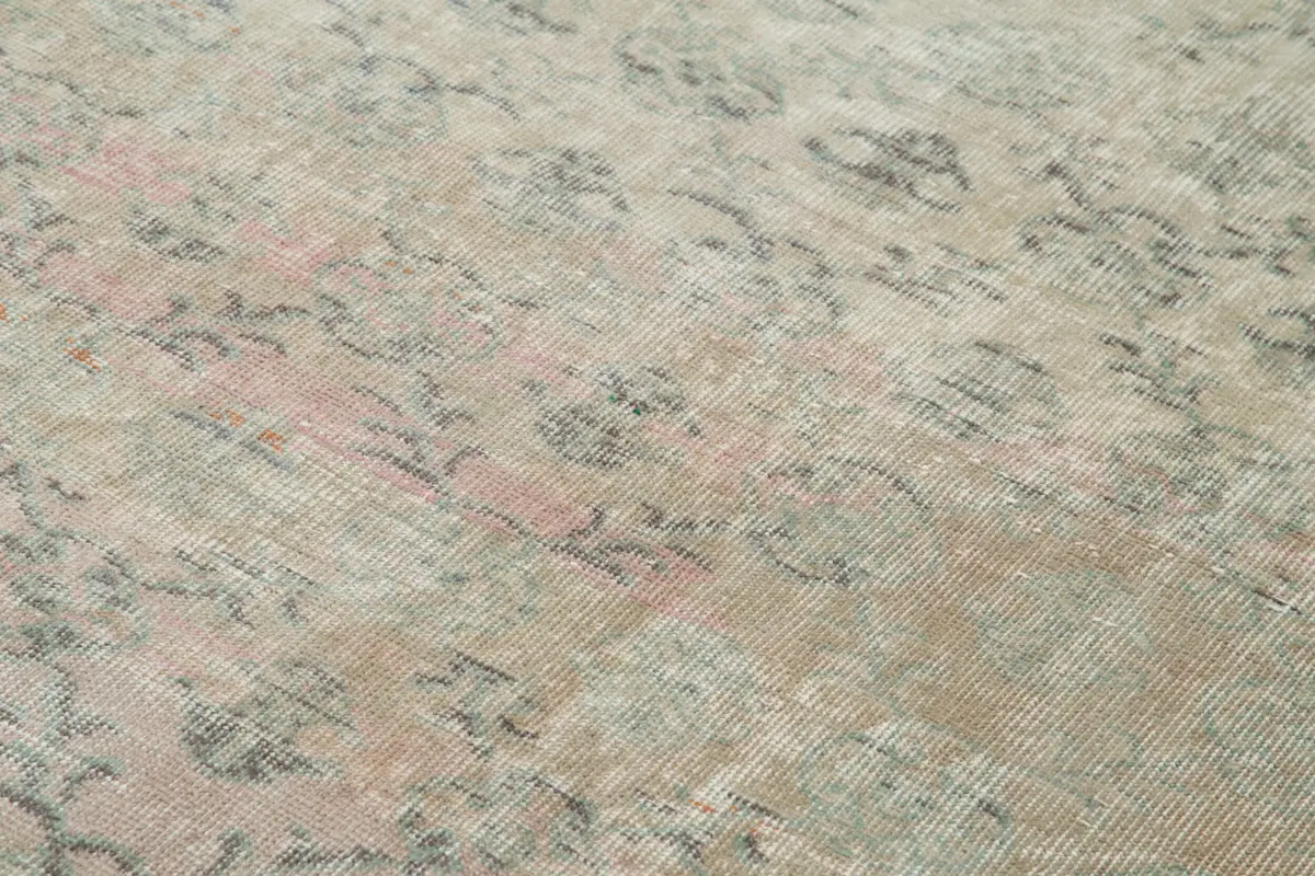Damalı Modern Dizayn Geometrik Bej Pamuk Üstü Yün El Dokuma Halı-180x294 - Görsel 5