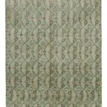 Damalı Modern Dizayn Geometrik Bej Pamuk Üstü Yün El Dokuma Halı-163x259