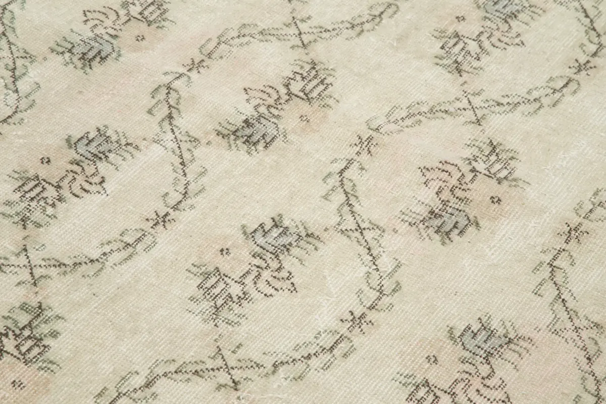 Damalı Modern Dizayn Geometrik Bej Pamuk Üstü Yün El Dokuma Halı-150x260 - Görsel 5