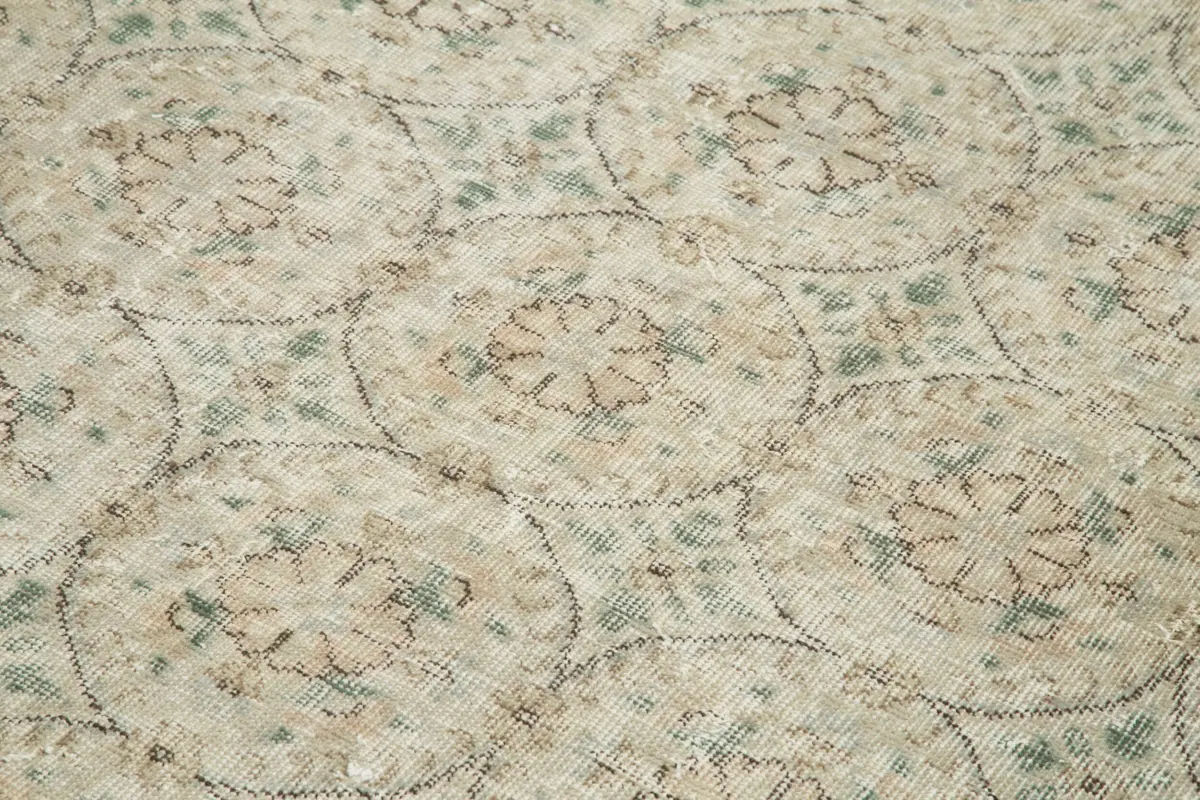 Damalı Modern Dizayn Geometrik Bej Pamuk Üstü Yün El Dokuma Halı-157x256 - Görsel 5