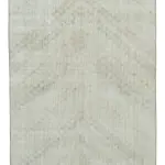 Damalı Modern Dizayn Geometrik Bej Pamuk Üstü Yün El Dokuma Halı-163x277