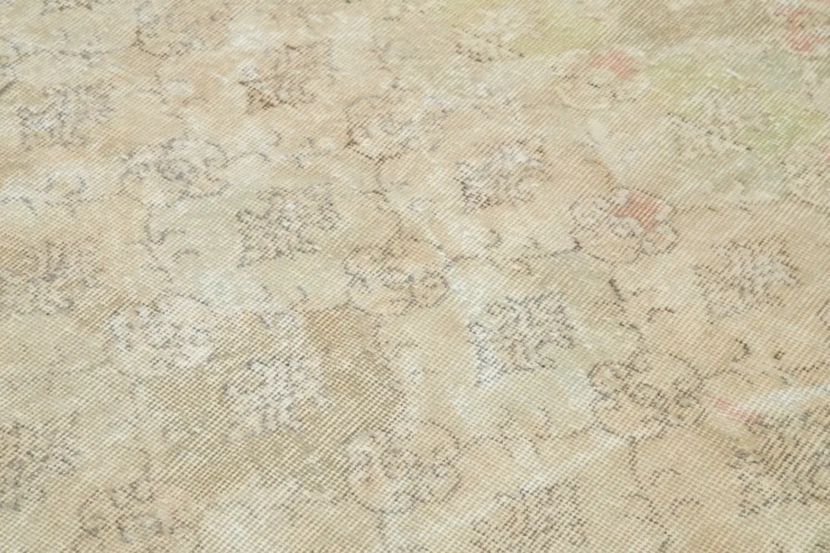 Damalı Modern Dizayn Geometrik Bej Pamuk Üstü Yün El Dokuma Halı-174x260 - Görsel 5