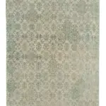 Damalı Modern Dizayn Geometrik Bej Pamuk Üstü Yün El Dokuma Halı-165x268