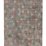 Damalı Modern Dizayn Geometrik Multi Renk Pamuk Üstü Yün El Dokuma Halı-145x266