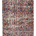 Damalı Modern Dizayn Geometrik Kırmızı Pamuk Üstü Yün El Dokuma Halı-163x275