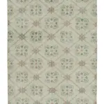 Damalı Modern Dizayn Geometrik Bej Pamuk Üstü Yün El Dokuma Halı-148x253