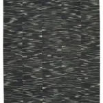 Gümgüm Modern Siyah Pamuk Üstü Yün El Dokuma Kilim-332x407