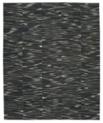 Gümgüm Modern Siyah Pamuk Üstü Yün El Dokuma Kilim-332x407