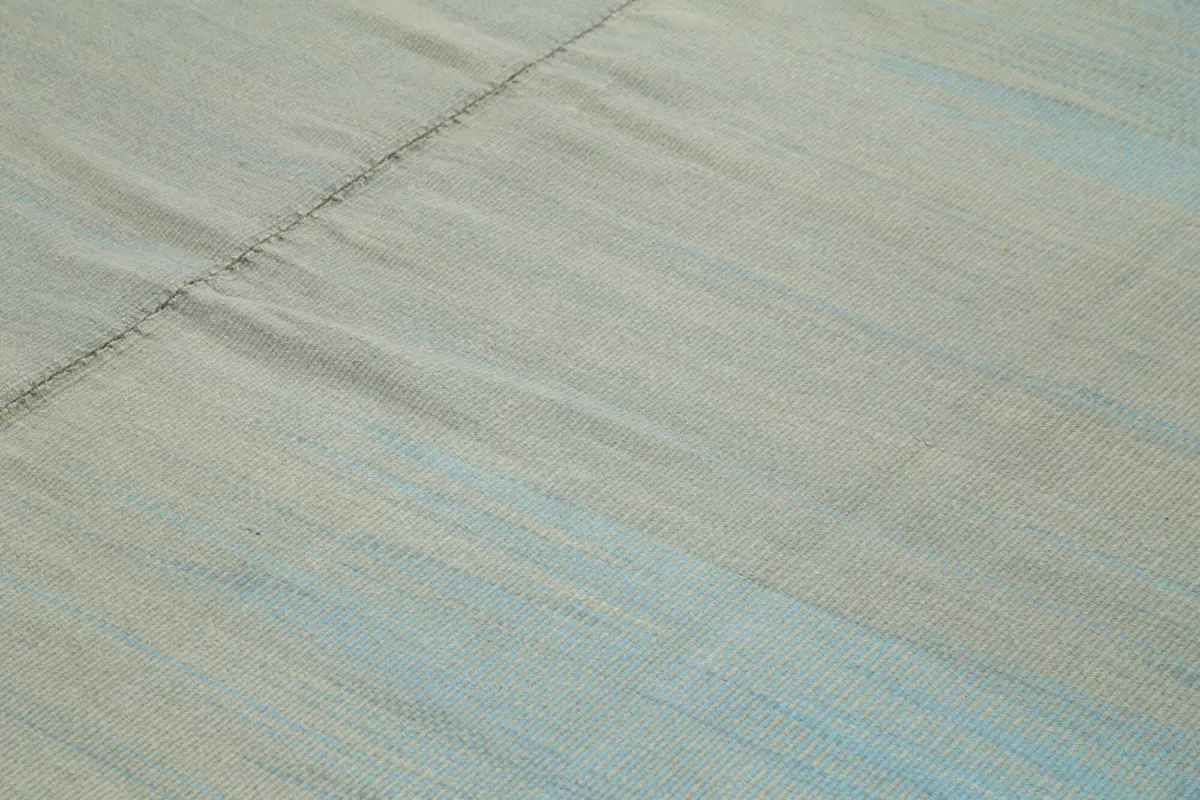 Gümgüm Modern Mavi Pamuk Üstü Yün El Dokuma Kilim-362x466 - Görsel 5