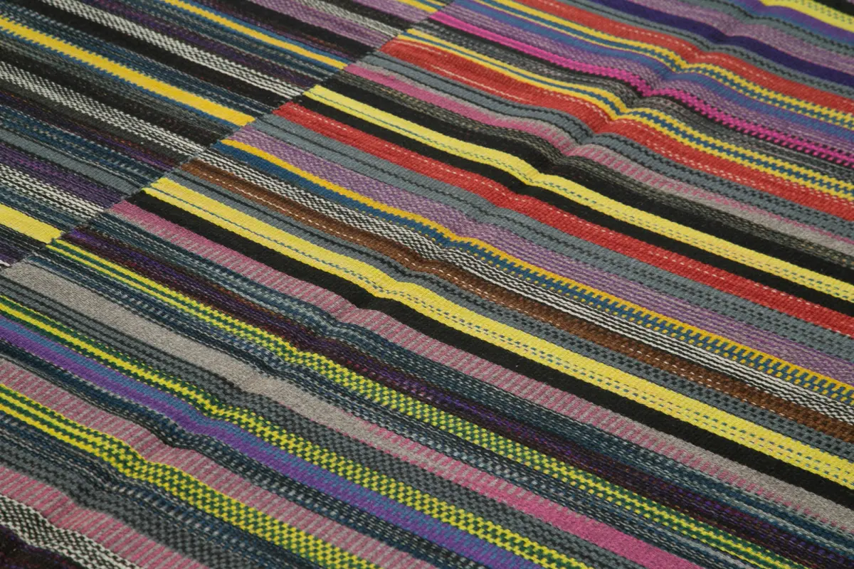 Gümgüm Modern Multi Pamuk Üstü Yün El Dokuma Kilim-363x475 - Görsel 5