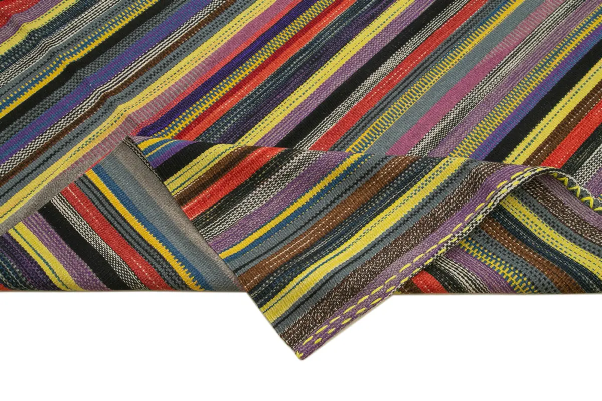 Gümgüm Modern Multi Pamuk Üstü Yün El Dokuma Kilim-363x475 - Görsel 6