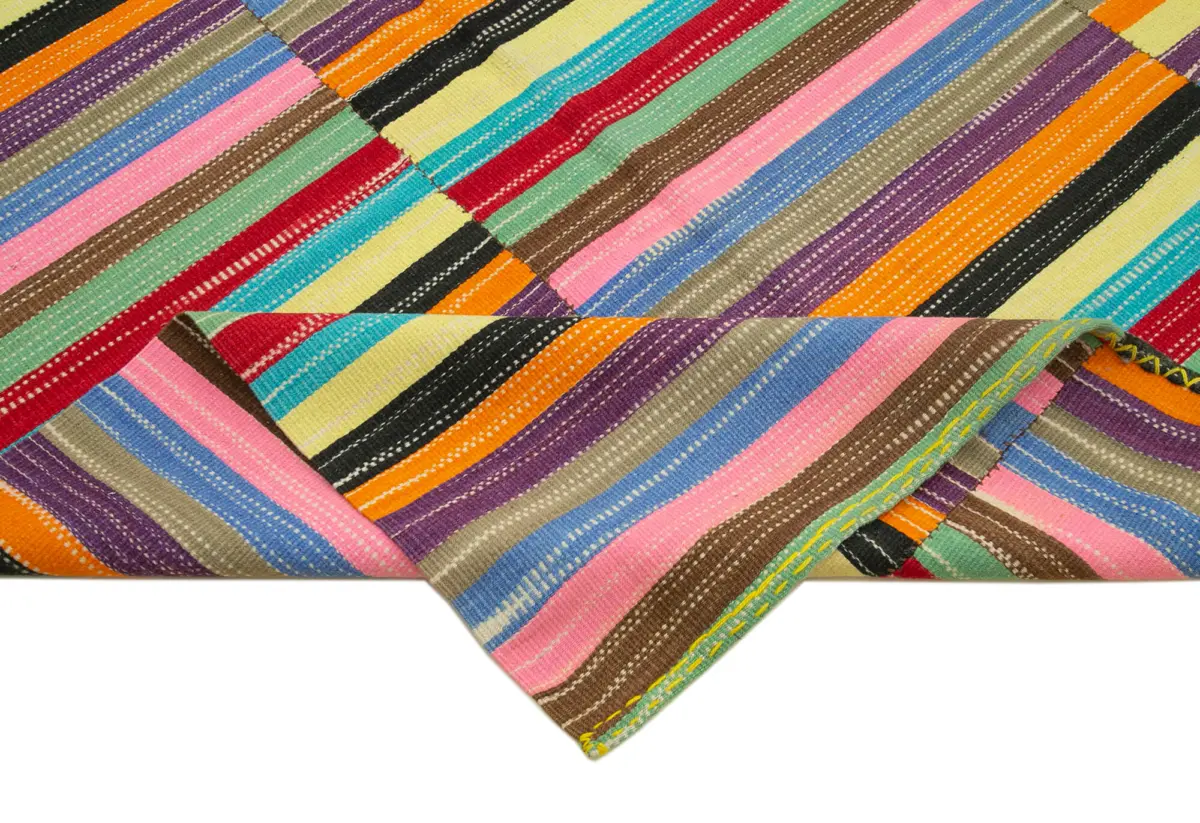 Gümgüm Modern Multi Pamuk Üstü Yün El Dokuma Kilim-274x433 - Görsel 6
