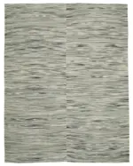 Gümgüm Modern Gri Pamuk Üstü Yün El Dokuma Kilim-299x387