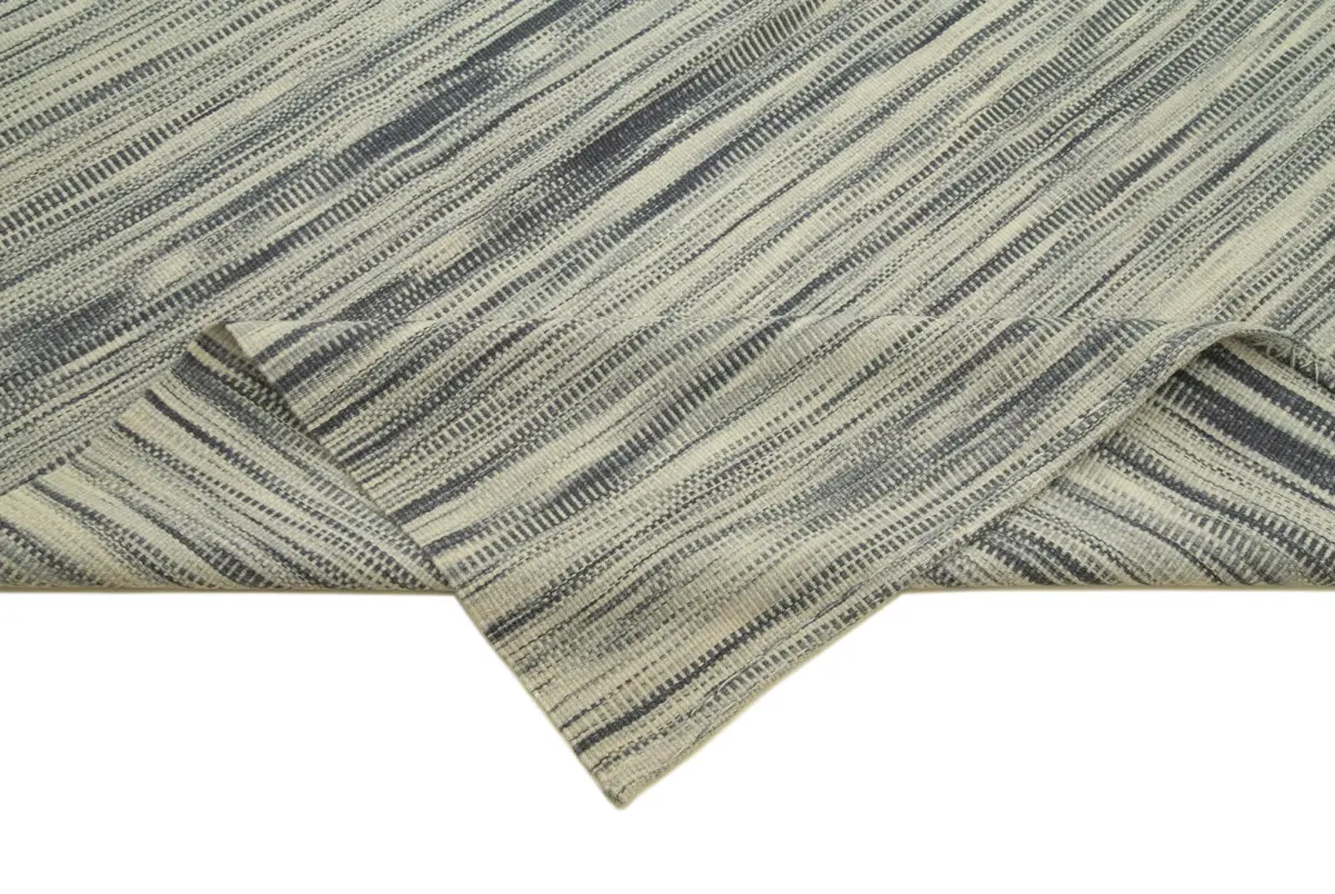 Gümgüm Modern Gri Pamuk Üstü Yün El Dokuma Kilim-299x387 - Görsel 6