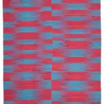 Gümgüm Modern Kırmızı Pamuk Üstü Yün El Dokuma Kilim-294x368