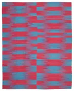 Gümgüm Modern Kırmızı Pamuk Üstü Yün El Dokuma Kilim-294x368