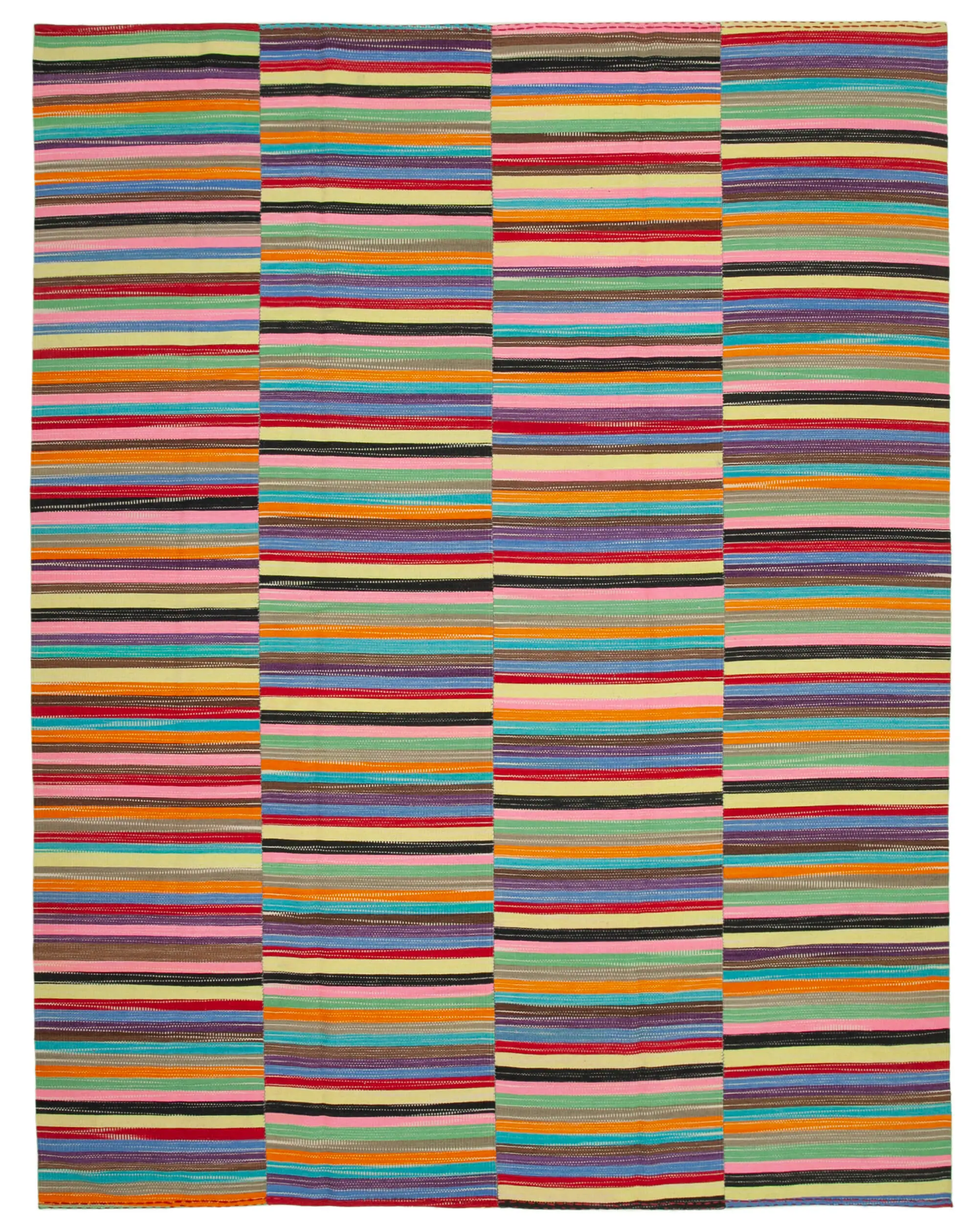 Gümgüm Modern Multi Pamuk Üstü Yün El Dokuma Kilim-296x389 - Görsel 1