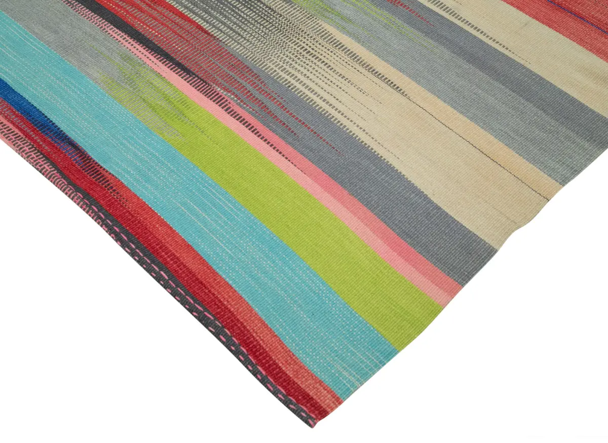 Gümgüm Modern Multi Pamuk Üstü Yün El Dokuma Kilim-298x360 - Görsel 4