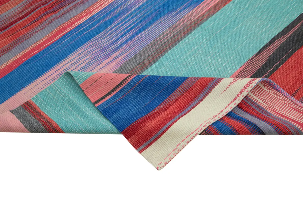 Gümgüm Modern Multi Pamuk Üstü Yün El Dokuma Kilim-298x360 - Görsel 6