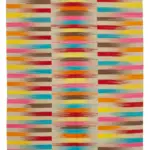 Gümgüm Modern Multi Pamuk Üstü Yün El Dokuma Kilim-198x363