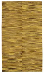 Gümgüm Modern Sarı Pamuk Üstü Yün El Dokuma Kilim-210x368