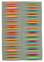 Gümgüm Modern Multi Pamuk Üstü Yün El Dokuma Kilim-203x295