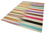 Gümgüm Modern Multi Pamuk Üstü Yün El Dokuma Kilim-181x277 - Görsel 3
