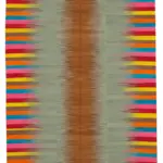 Gümgüm Modern Multi Pamuk Üstü Yün El Dokuma Kilim-211x316