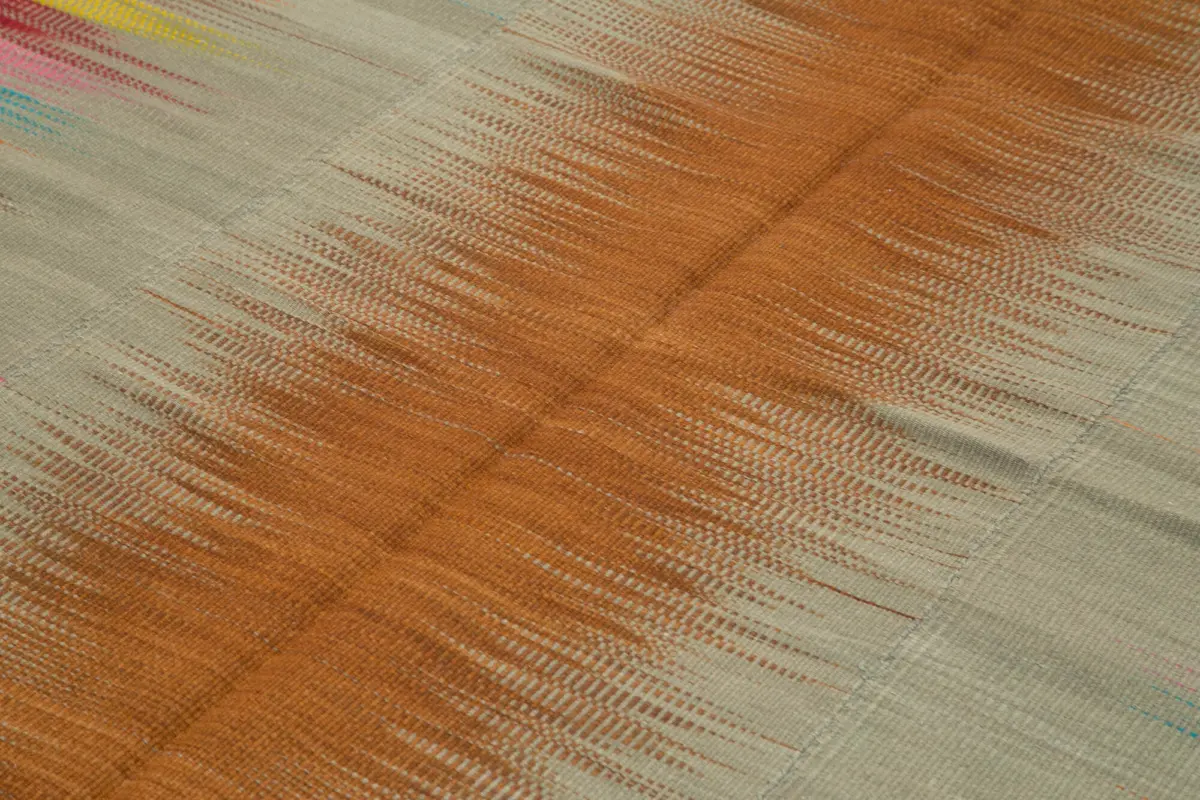 Gümgüm Modern Multi Pamuk Üstü Yün El Dokuma Kilim-211x316 - Görsel 5