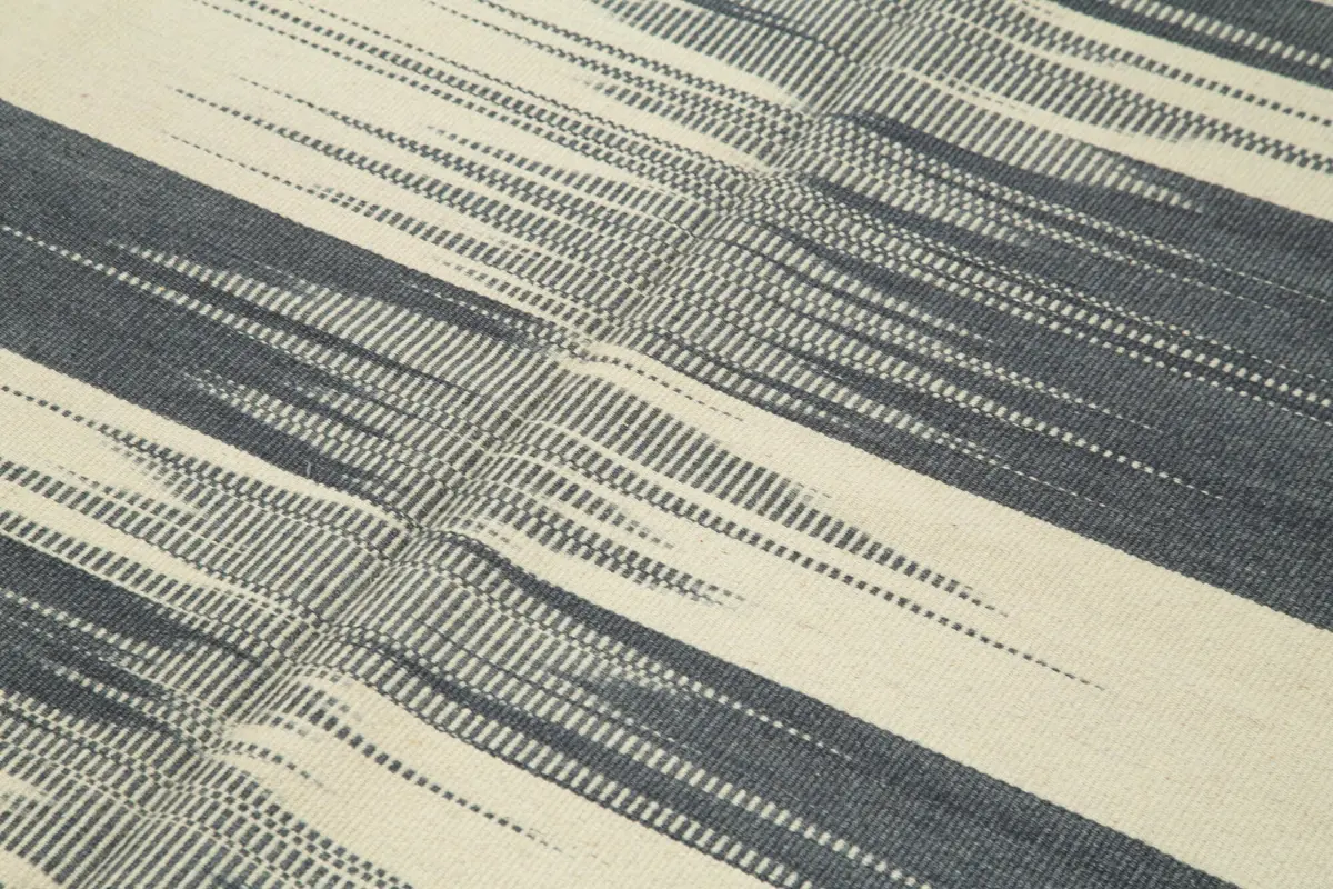 Gümgüm Modern Bej Pamuk Üstü Yün El Dokuma Kilim-177x276 - Görsel 5