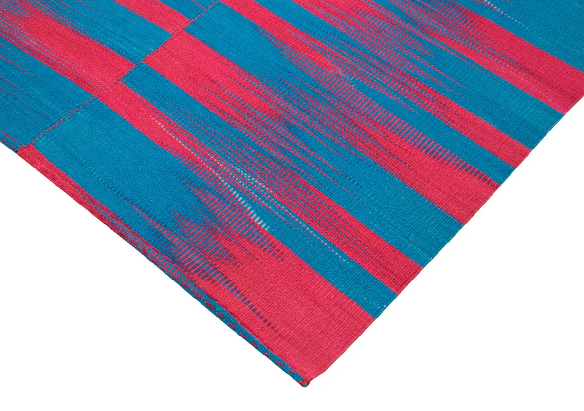 Gümgüm Modern Multi Pamuk Üstü Yün El Dokuma Kilim-204x280 - Görsel 4