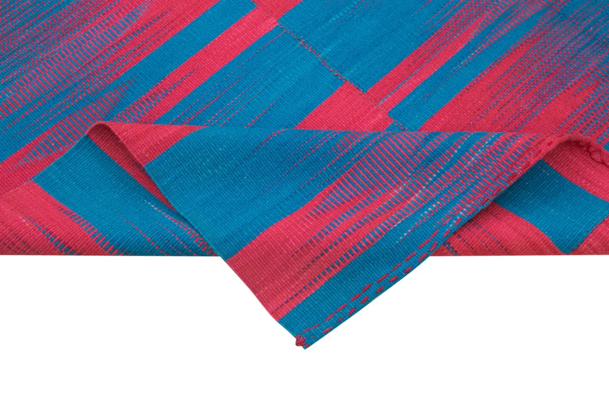 Gümgüm Modern Multi Pamuk Üstü Yün El Dokuma Kilim-204x280 - Görsel 6