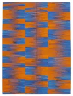 Gümgüm Modern Turuncu Pamuk Üstü Yün El Dokuma Kilim-206x278