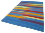 Gümgüm Modern Multi Pamuk Üstü Yün El Dokuma Kilim-181x279 - Görsel 3