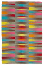 Gümgüm Modern Multi Pamuk Üstü Yün El Dokuma Kilim-196x304