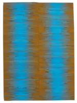 Gümgüm Modern Kahverengi Pamuk Üstü Yün El Dokuma Kilim-206x290