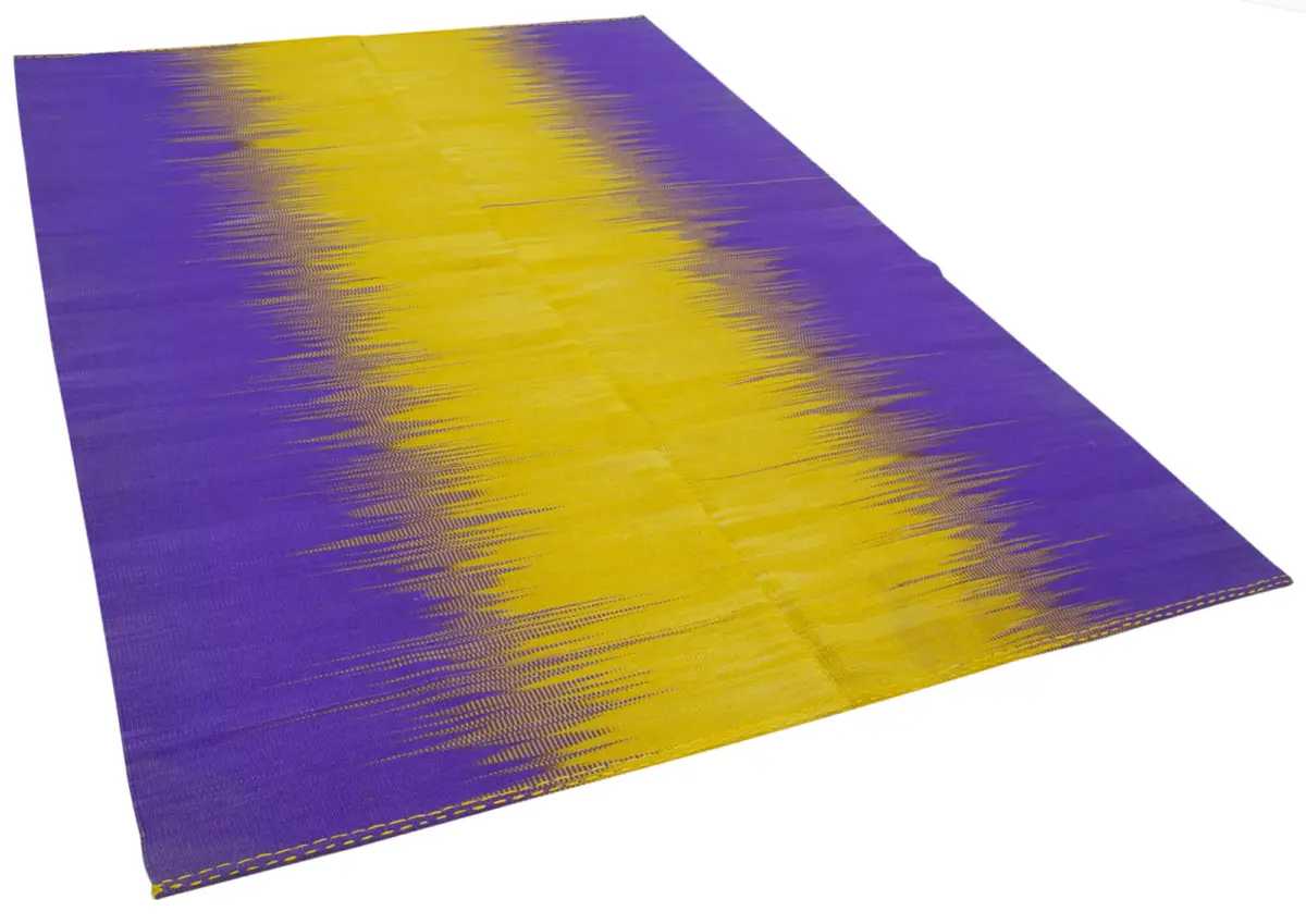 Gümgüm Modern Mor Pamuk Üstü Yün El Dokuma Kilim-200x281 - Görsel 2