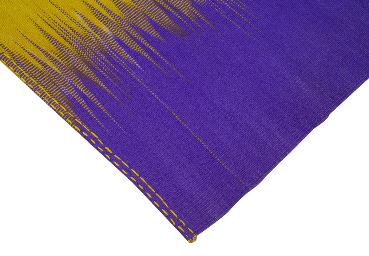 Gümgüm Modern Mor Pamuk Üstü Yün El Dokuma Kilim-200x281 - Görsel 4