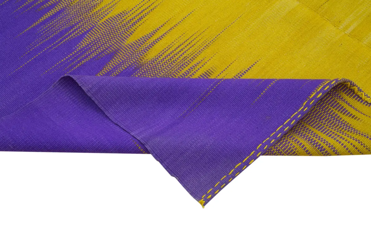 Gümgüm Modern Mor Pamuk Üstü Yün El Dokuma Kilim-200x281 - Görsel 6