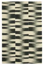 Gümgüm Modern Siyah Pamuk Üstü Yün El Dokuma Kilim-199x304