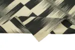 Gümgüm Modern Siyah Pamuk Üstü Yün El Dokuma Kilim-199x304 - Görsel 6