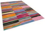 Gümgüm Modern Multi Pamuk Üstü Yün El Dokuma Kilim-209x301 - Görsel 2