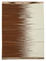 Gümgüm Modern Kahverengi Pamuk Üstü Yün El Dokuma Kilim-181x250