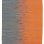 Gümgüm Modern Turuncu Pamuk Üstü Yün El Dokuma Kilim-179x265