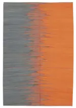 Gümgüm Modern Turuncu Pamuk Üstü Yün El Dokuma Kilim-179x265