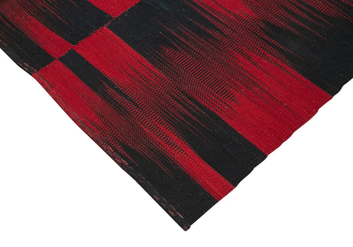 Gümgüm Modern Kırmızı Pamuk Üstü Yün El Dokuma Kilim-212x280 - Görsel 4