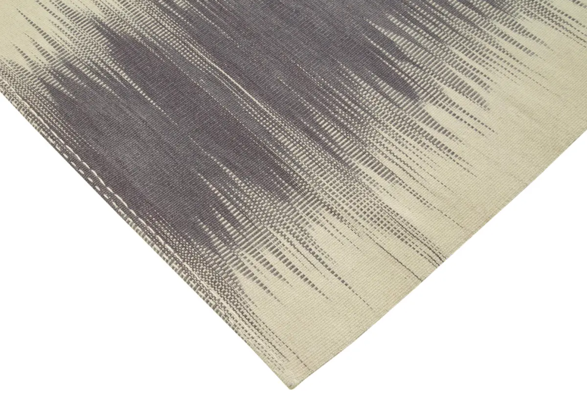 Gümgüm Modern Mor Pamuk Üstü Yün El Dokuma Kilim-199x292 - Görsel 4